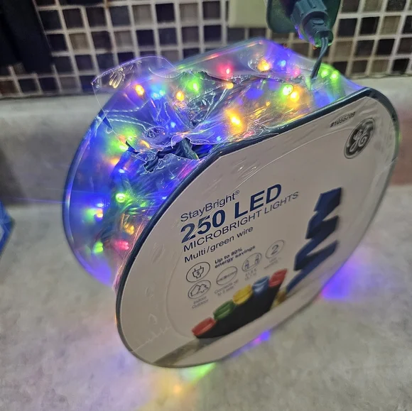 3 Sets of GE 250 LED MicroBright Lights with Multi/Green Wire